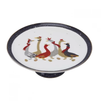 Image of Sara Miller Festive Geese Footed Cake Plate