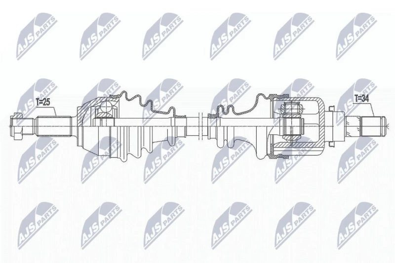 Image of NTY NPW-FR-103 Drive shaft Front Axle Left Drive Shaft (13)