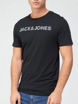 image of Jack & Jones Logo T-Shirt - Black Size M Men