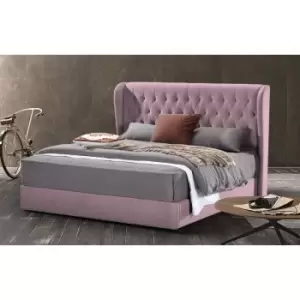 Image of Envisage Trade - Mariappa Upholstered Beds - Plush Velvet, King Size Frame, Pink - Pink