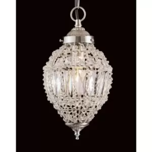 Image of Impex Bombay Beaded Satin Nickel Pendant Pendant Ceiling Light