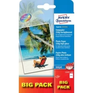 image of Avery-Zweckform Superior Photo Paper Inkjet C2495-100 Photo paper 10 x 15cm 230 g/m² 100 sheet High-lustre