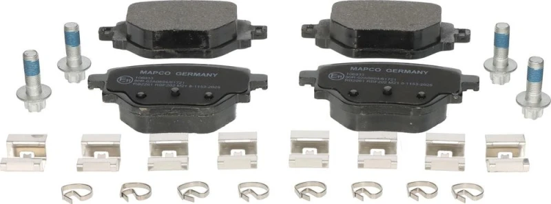 Image of MAPCO 106033 Brake pad set Rear Axle, excl. wear warning contact, with accessories, with brake caliper screws Brake Pad Set,disc brake (402)