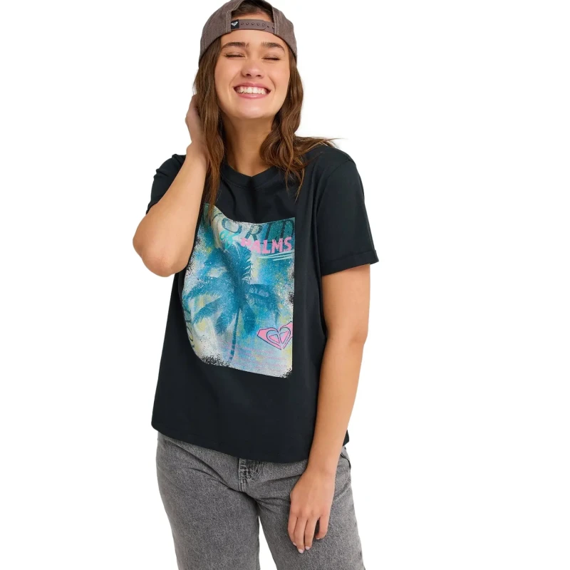 Image of Roxy Womens T-Shirt Roxy Oceanregular Poster Gris Female 2XL