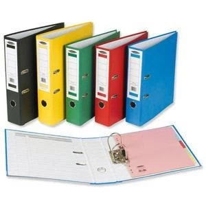 Image of Original Concord A4 Classic Lever Arch File Printed Lining Capacity 70mm Yellow Pack of 10