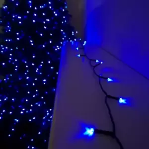 image of 200 LED 20m Premier Christmas Indoor Outdoor Multi Function Battery Operated String Lights with Timer in Blue