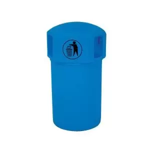Image of VFM Spacebin Hooded PlasticGalvinised Liner Tidyman 145L Blue 394238