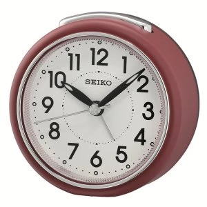 image of Seiko QHE125R Beep Alarm Clock - Matt Red