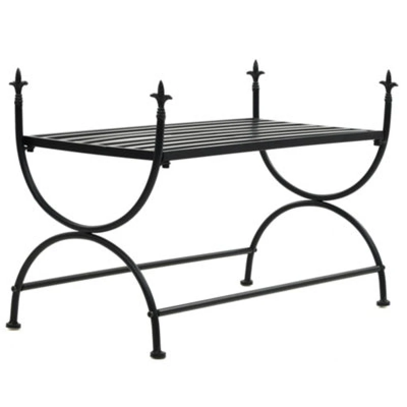Image of vidaXL Bench Vintage Style Metal 83x42x55cm Black Kitchen Living Room Seat