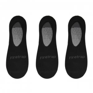 image of Firetrap Invisible 3 Pack Socks Mens - Black