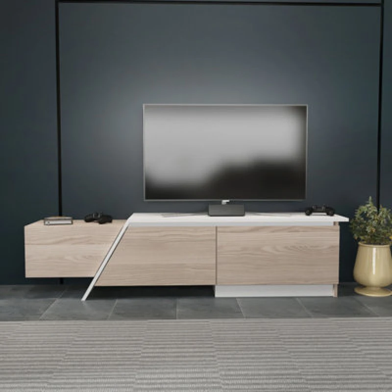 Image of Decorotika Zonas TV Stand TV Unit For Tvs Up To 55" Cordoba And White