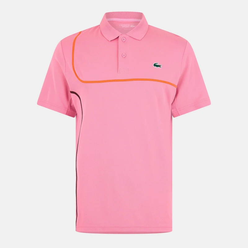 Image of Lacoste Mens Short-Sleeve Polo Shirt Reseda Pink male XS