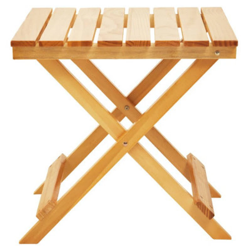Image of Orsina Natural Folding Table Small Folding Table, Easy To Clean Wooden Folding Table, Space-Saver Fold-Out Table