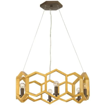 Image of Moxie - 6 Light Ceiling Pendant Gold, E14 - Elstead