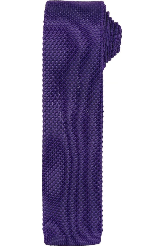 Image of Premier Premier Slim Knitted Tie in Purple Purple One Size Unisex 5063425961429