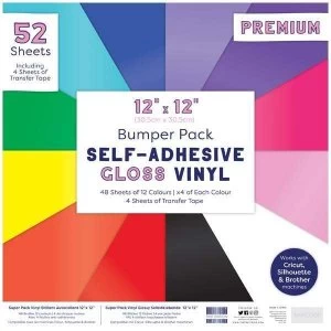 Image of Premium Gloss Self Adhesive Vinyl and Tape 12x12 Bumper Pack 12 Colours