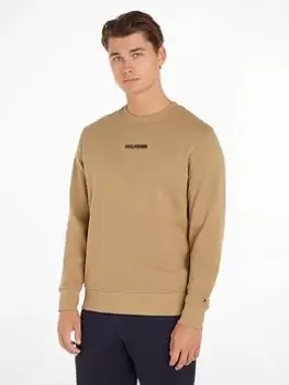 Image of Tommy Hilfiger Monotype Sweatshirt, Khaki, Size 2XL, Men