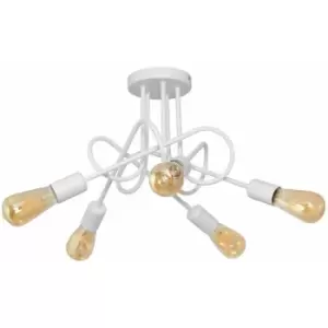 Image of Helam Oxford Multi Arm Semi Flush Ceiling Light White 50cm