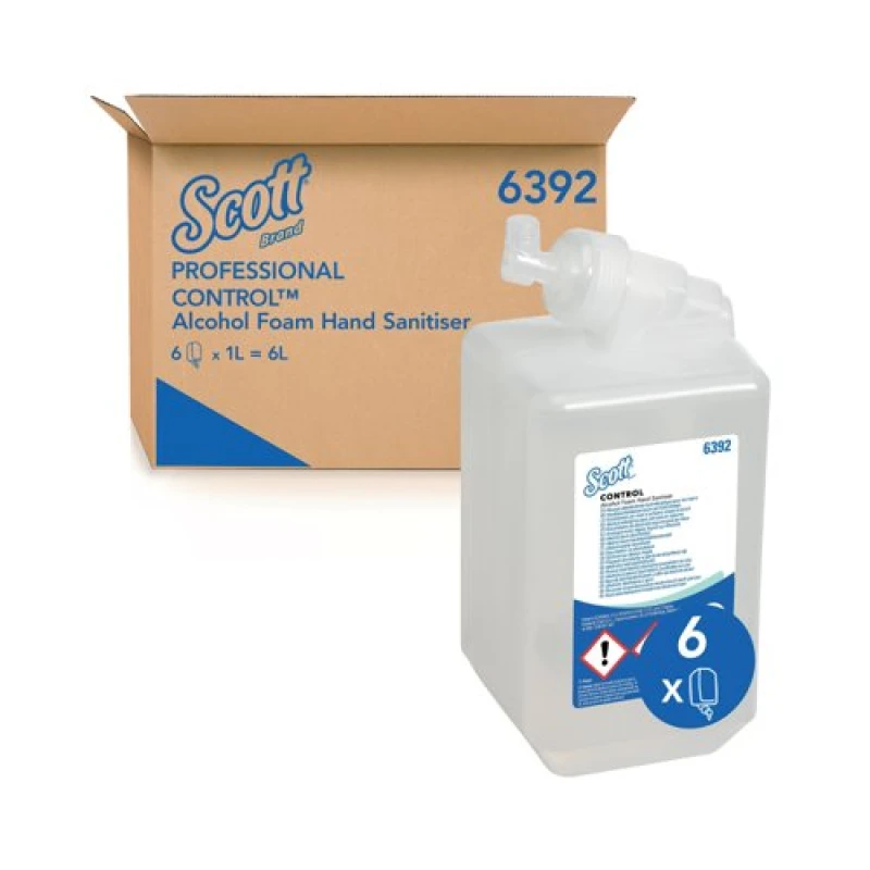 Image of Scott Alcohol Foam Hand Sanitiser 1 Litre (6 Pack) 6392
