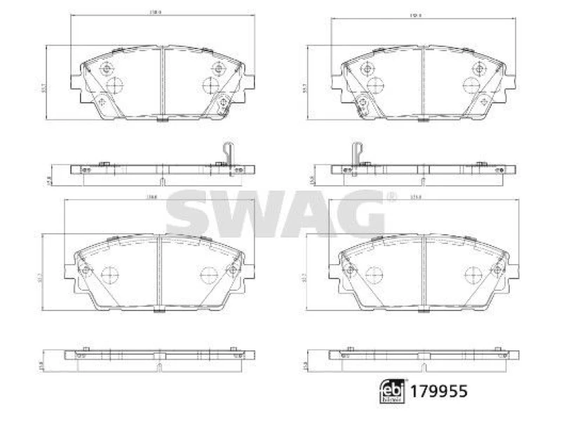 Image of Brake pad set SWAG 33 10 5574