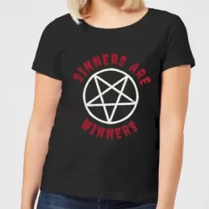 Image of Sinners are Winners Womens T-Shirt - Black - L - Black