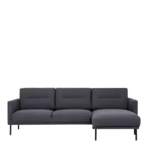 image of Larvik Chaise Longue Sofa Right Hand Anthracite Black Legs