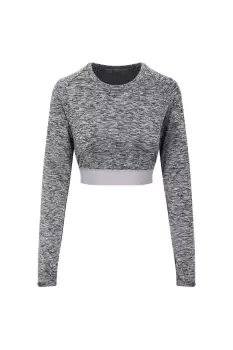 image of Just Cool Girlie Long-Sleeve Crop Top