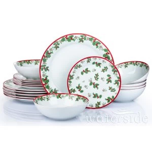Image of The Waterside 18pc Holly Dinner Set