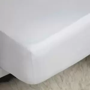 Image of Belledorm 100% Cotton Sateen Extra Deep Fitted Sheet (Emperor) (White) - White