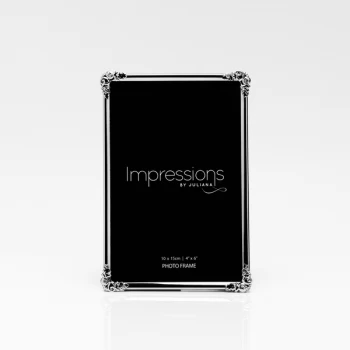 Image of 4" x 6" - Silver Plated Photo Frame with Decorative Corner