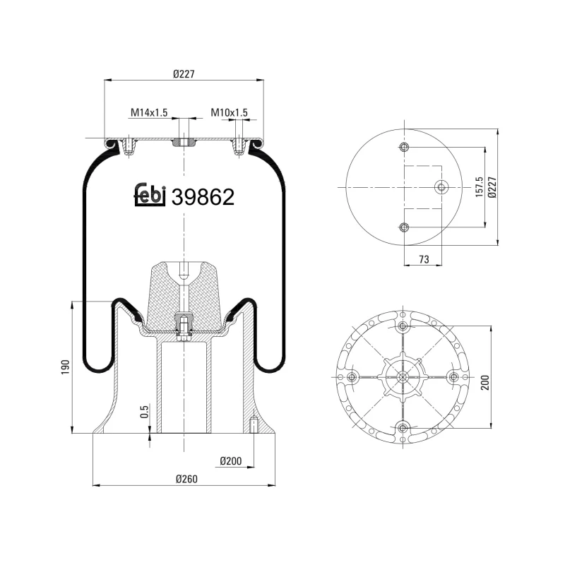 Image of FEBI BILSTEIN 39862 Boot, air suspension Boot,air suspension (324)