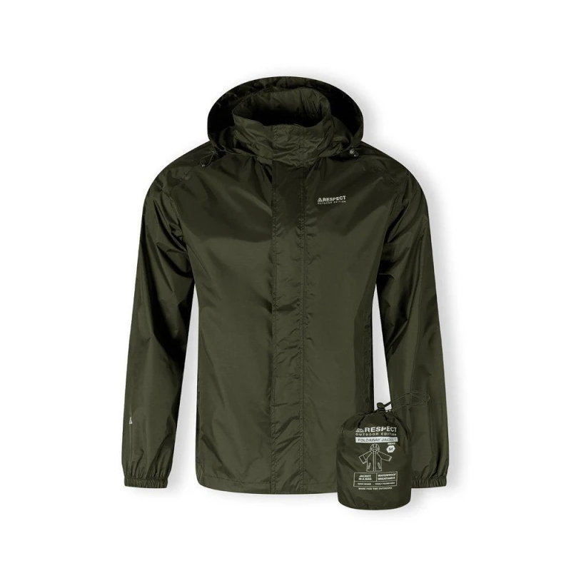 Image of Minoti Men packaway waterproof jacket with hood khaki Khaki male Small