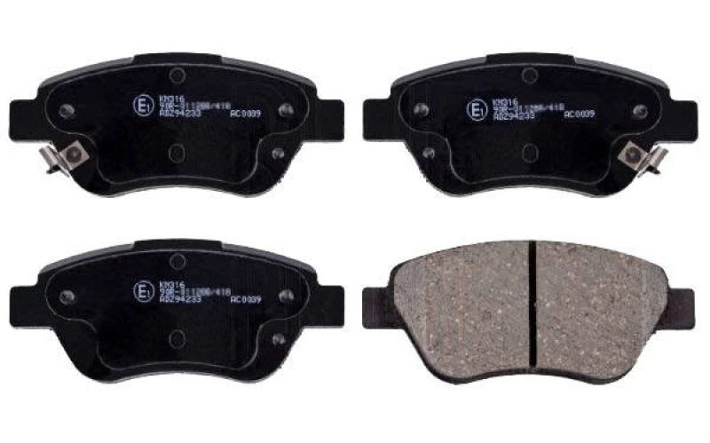Image of Blue PRINT ADZ94233 Brake pad set Front Axle, with acoustic wear warning Brake Pad Set,disc brake (402)
