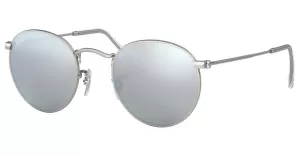 Ray-Ban Womens Metal Round Frame Sunglasses - Rubber Silver