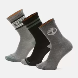 image of Timberland 3-pack Giftable Festive Socks For Men In Grey, Size L