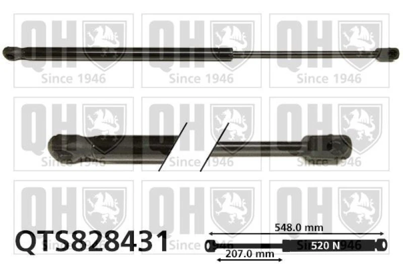 Image of QUINTON HAZELL Tailgate strut QUINTON HAZELL QTS828431