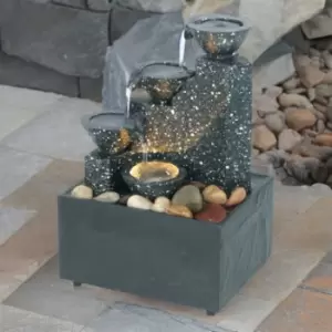 Image of Tabletop Cascading Fountain with LED Illumination