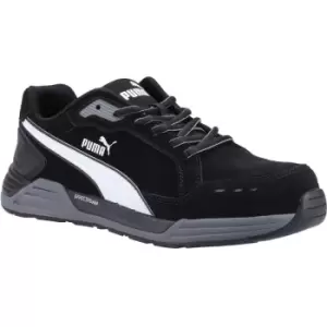 image of Puma Safety Mens Airtwist Low S3 Leather Safety Trainers (11 UK) (Black) - Black