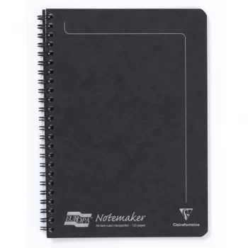 image of Europa Notemaker Book Sidebound Ruled 80gsm 120 Pages A5 Black Ref 4852Z Pack 10