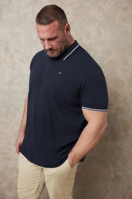 Image of BadRhino BadRhino Men Short Sleeve Polo Shirt in Mid Navy Size: 7-8X-Large Mid Navy 7-8XL Male 5057147734652