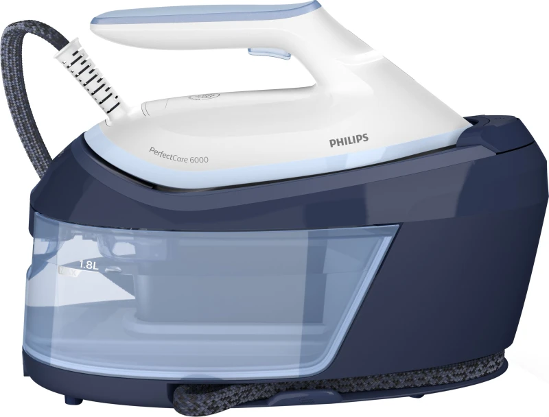 Image of Philips PerfectCare 6000 Series PSG6026/20 Pressurised Steam Generator Iron - White / Blue