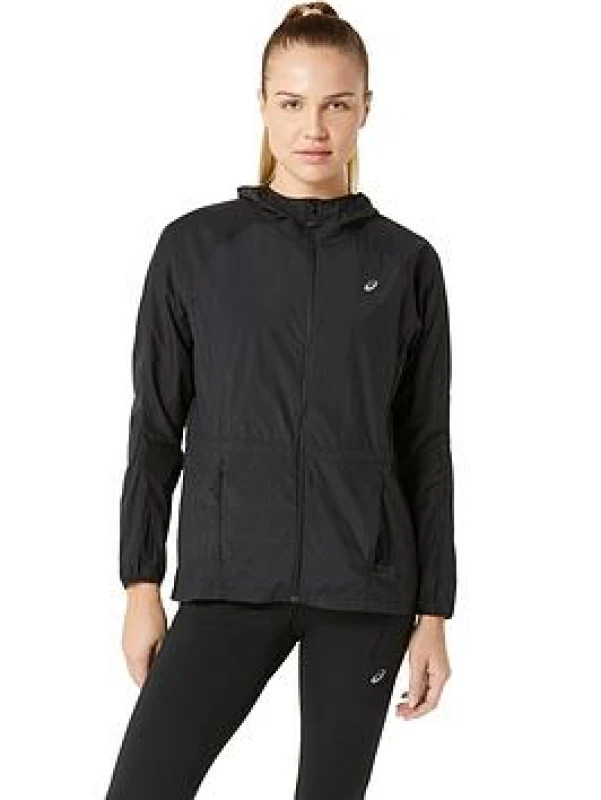 Image of ASICS Womens packable waterproof jacket Asics Road Noir Female M