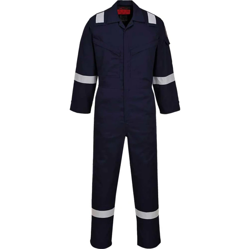 Image of Araflame Silver Flame Resistant Coveralls AF73NAR50 Colour: Navy Blue