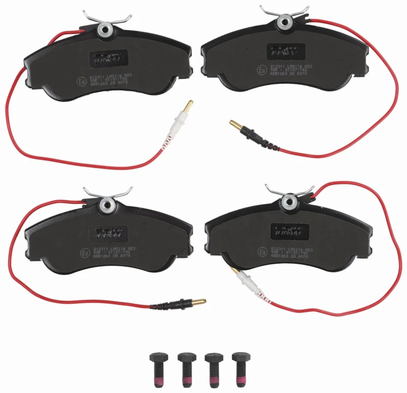 Image of TRW GDB1260 Brake pad set incl. wear warning contact, with brake caliper screws Brake Pad Set,disc brake (402)