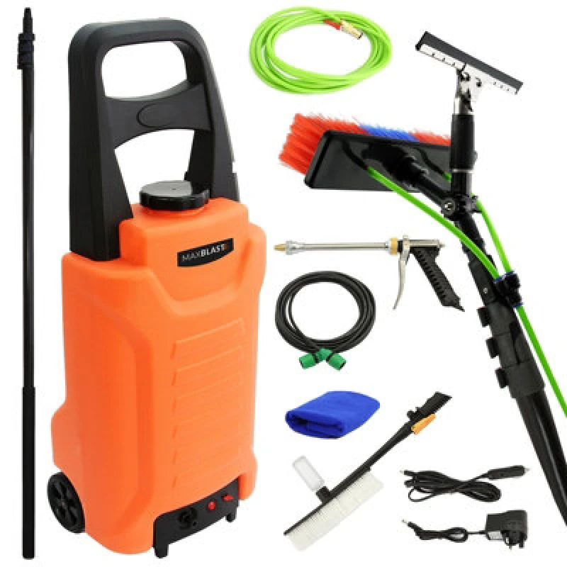 Image of MonsterShop 30ft Water Fed Cleaning Pole & 30L Water Trolley