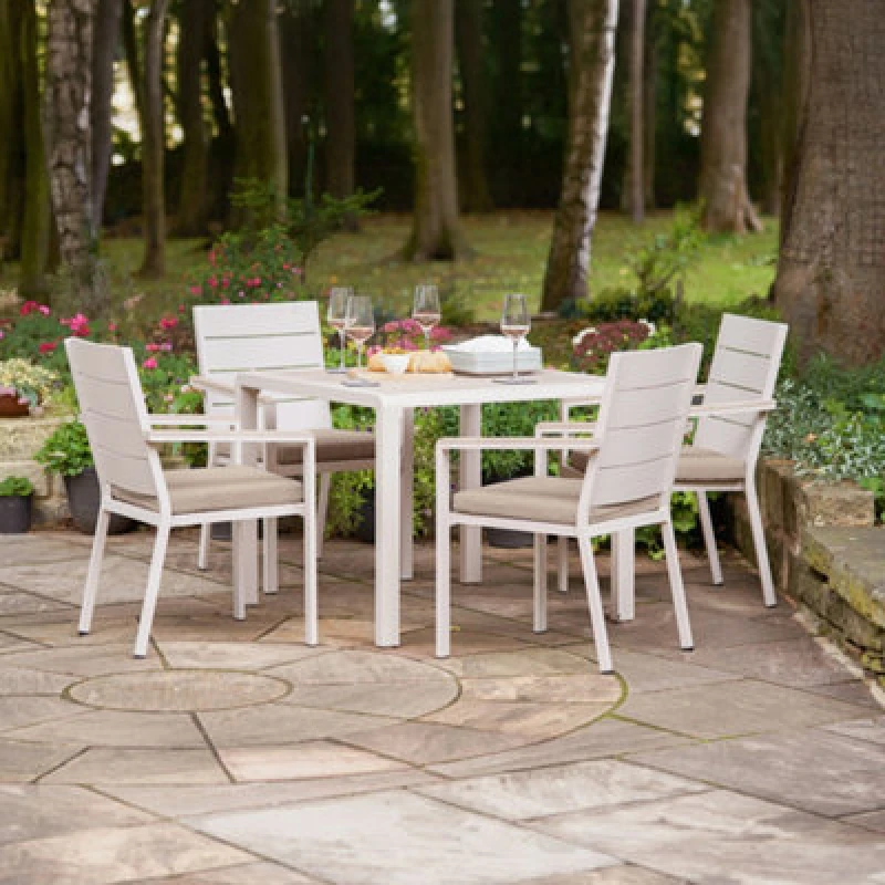 Image of Pacific Aruba Outdoor 4 Seater Dining Set, Cream 18-M-013-4
