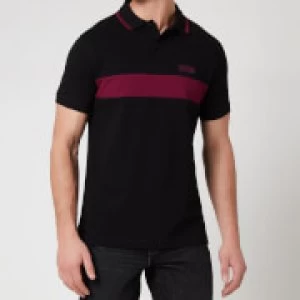 Image of Barbour International Mens Box Stripe Polo Shirt - Black - L