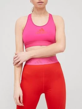 Image of adidas Medium Support Don't Rest Alphaskin Bra - Pink/Red, Pink/Red Size M Women