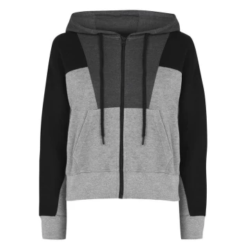 image of LA Gear Drop Zip Hoodie Ladies - Black/Dk Grey M