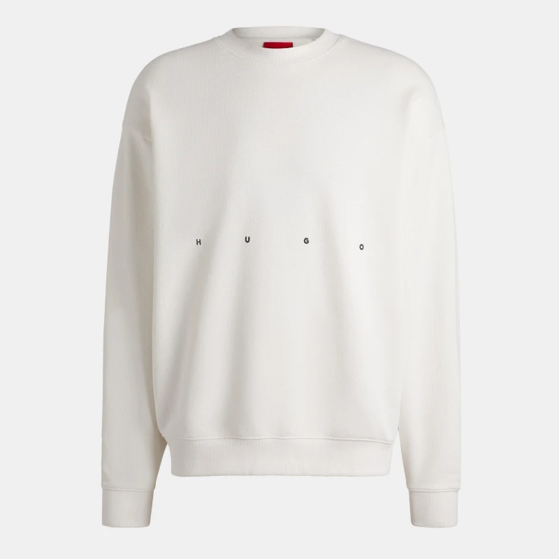 Image of Hugo Mens Cotton Crew Sweatshirt Natural 102 male XL